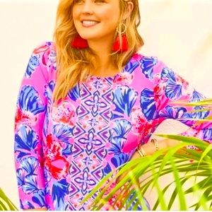 178.00 NWT LILLY PULITZER Ophelia Plumeria Pink In A Holidaze PRETTY!!!